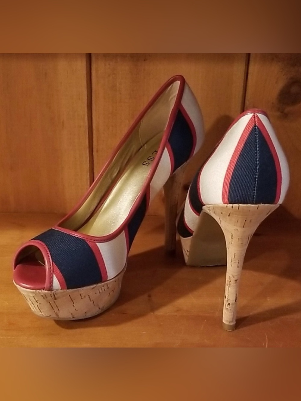 Guess cork high heels